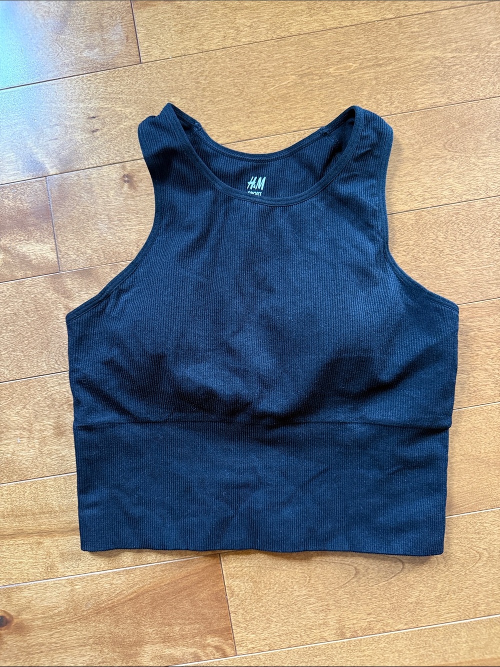 H&M Black Ribbed Cropped Tank